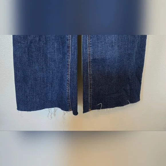 Oat | High Rise Wide Leg Raw Hem Jeans Size 6/28 - Picture 6 of 9